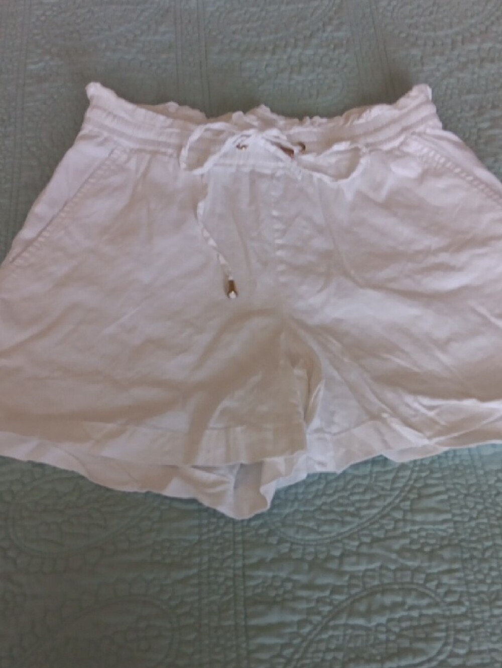Bundle of 3. Pair Ladies High-Rise Drawstring Linen/Cotton Shorts.All Small - Picture 4 of 12